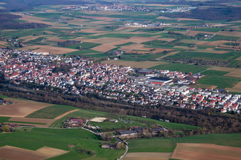 Aerial view of District Höfingen in Leonberg in the state Baden-Wuerttemberg, Germany
