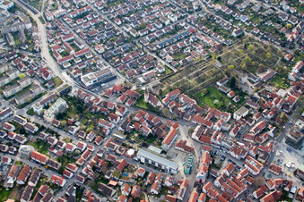 Town View of the streets and houses of the residential areas in Gerlingen in the state Baden-Wurttemberg, Germany