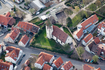 Church building in Petruskirche Old Town- center of downtown in Gerlingen in the state Baden-Wurttemberg, Germany