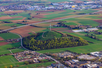 Wind turbine on the Grüner Heiner on the A 81 in the district Weilimdorf in Stuttgart in the state Baden-Wuerttemberg, Germany
