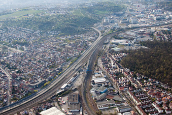 Station Zuffenhausen, Heilbronner Straße in the district Zuffenhausen in Stuttgart in the state Baden-Wuerttemberg, Germany