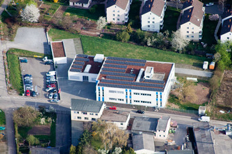 Aerial photograpy of Langro Chemie, Porschestrasse 12 in the district Zuffenhausen in Stuttgart in the state Baden-Wuerttemberg, Germany