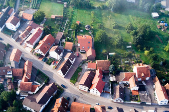 Bird's eye view of Eichstr in Minfeld in the state Rhineland-Palatinate, Germany