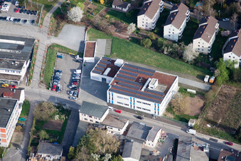 Oblique view of Langro Chemie, Porschestrasse 12 in the district Zuffenhausen in Stuttgart in the state Baden-Wuerttemberg, Germany