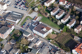 Langro Chemie, Porschestrasse 12 in the district Zuffenhausen in Stuttgart in the state Baden-Wuerttemberg, Germany from above