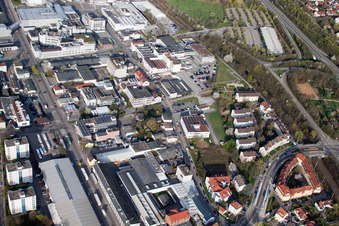 Langro Chemie, Porschestrasse 12 in the district Zuffenhausen in Stuttgart in the state Baden-Wuerttemberg, Germany out of the air