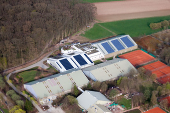 Aerial view of Württemberg Tennis Association, Emerholzweg in the district Stammheim in Stuttgart in the state Baden-Wuerttemberg, Germany
