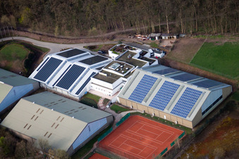 Württemberg Tennis Association, Emerholzweg in the district Stammheim in Stuttgart in the state Baden-Wuerttemberg, Germany seen from above