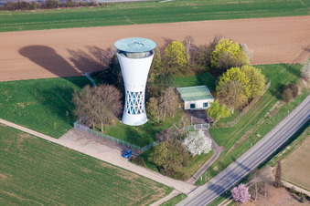 Building of industrial monument water tower in Moeglingen in the state Baden-Wurttemberg, Germany