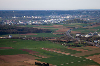 Stuttgart-Korntal from the northeast in Korntal-Münchingen in the state Baden-Wuerttemberg, Germany