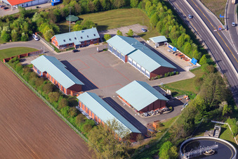 Aerial view of The Federal Autobahn GmbH - Highway Maintenance Department Kandel in Kandel in the state Rhineland-Palatinate, Germany