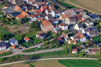 Aerial view of New development area Unteres Rappenfeld x Biligheimer Weg in the district Mörlheim in Landau in der Pfalz in the state Rhineland-Palatinate, Germany