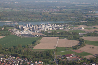 Aerial view of Beinheim in the state Bas-Rhin, France