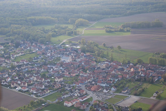 Rœschwoog in the state Bas-Rhin, France seen from above