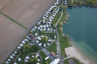 Bird's eye view of Rœschwoog in the state Bas-Rhin, France