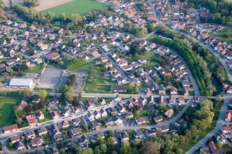 Bird's eye view of Offendorf in the state Bas-Rhin, France