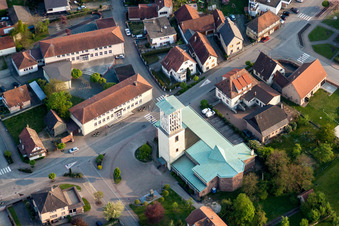 Church building in the village of in Offendorf in Grand Est, France