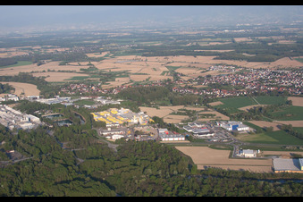 District Freistett in Rheinau in the state Baden-Wuerttemberg, Germany seen from a drone