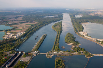 Rhine Lock in Gambsheim in the state Bas-Rhin, France