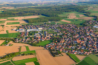 View of the town from the northwest in the district Rheinbischofsheim in Rheinau in the state Baden-Wuerttemberg, Germany