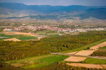 Aerial view of From the southwest in Renchen in the state Baden-Wuerttemberg, Germany