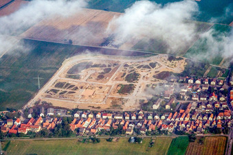 Drone image of New development area Am Höhenweg in Kandel in the state Rhineland-Palatinate, Germany