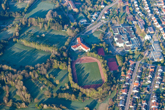 Dahn in the state Rhineland-Palatinate, Germany seen from above