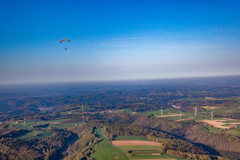 High above the Palatinate Forest in Vinningen in the state Rhineland-Palatinate, Germany