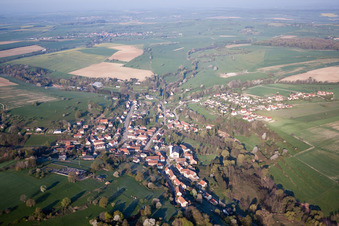 Aerial view of Volmunster in the state Moselle, France