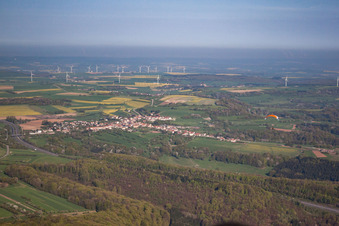 Aerial view of Longeville-lès-Saint-Avold in the state Moselle, France