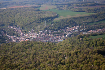 Aerial view of Ottange in the state Moselle, France