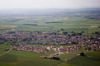 Aerial view of Villers-la-Montagne in the state Meurthe et Moselle, France