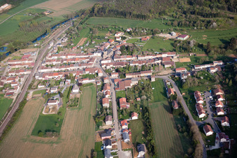 Village - view on the edge of agricultural fields and farmland in Charency-Vezin in Grand Est, France