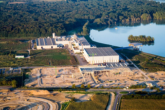 Construction site of the Palm paper factory in the Oberwald industrial area in Wörth am Rhein in the state Rhineland-Palatinate, Germany