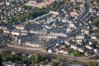 Aerial photograpy of Carignan in the state Ardennes, France