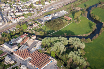 Carignan in the state Ardennes, France from above