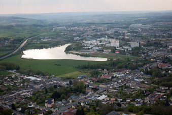 Aerial view of Balan in the state Ardennes, France