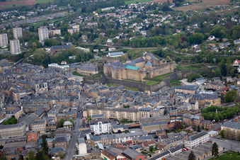 Aerial photograpy of Sedan in the state Ardennes, France