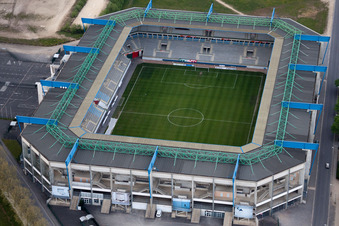 Sedan in the state Ardennes, France seen from above