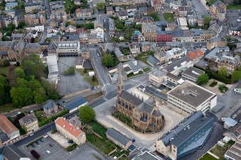 Bird's eye view of Sedan in the state Ardennes, France