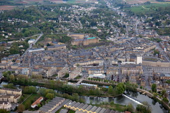 Sedan in the state Ardennes, France viewn from the air