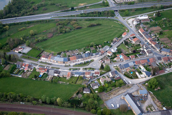Aerial view of Lumes in the state Ardennes, France
