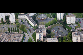 Aerial view of La Francheville in the state Ardennes, France