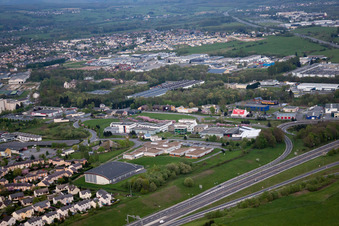 La Francheville in the state Ardennes, France from above