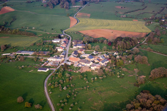 Aerial view of Saint-Marcel in the state Ardennes, France