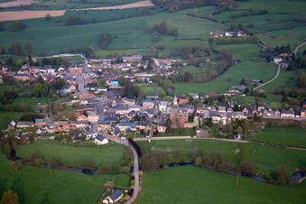 Aerial view of Origny-en-Thiérache in the state Aisne, France