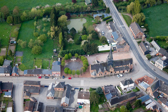 Aerial view of Étréaupont in the state Aisne, France