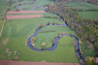 Aerial view of Oise in Sorbais in the state Aisne, France