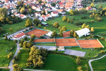 Tennis court in the district Maximiliansau in Wörth am Rhein in the state Rhineland-Palatinate, Germany