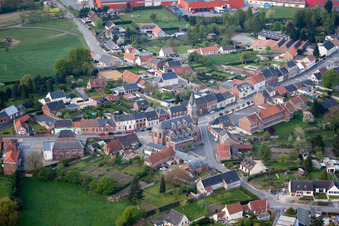 Oblique view of Seboncourt in the state Aisne, France